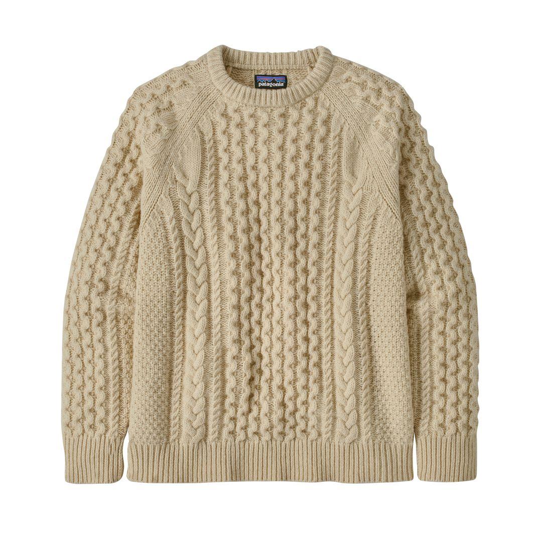 Recycled Wool-Blend Cable-Knit Crewneck Sweater | Patagonia for sale