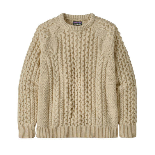 Recycled Wool-Blend Cable-Knit Crewneck Sweater | Patagonia for sale