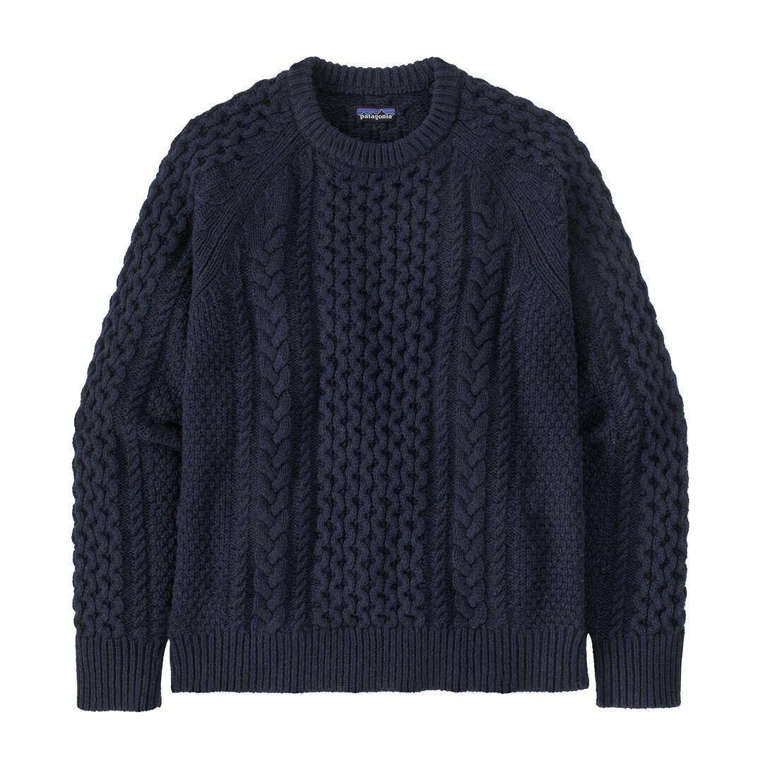 Recycled Wool-Blend Cable-Knit Crewneck Sweater | Patagonia for sale