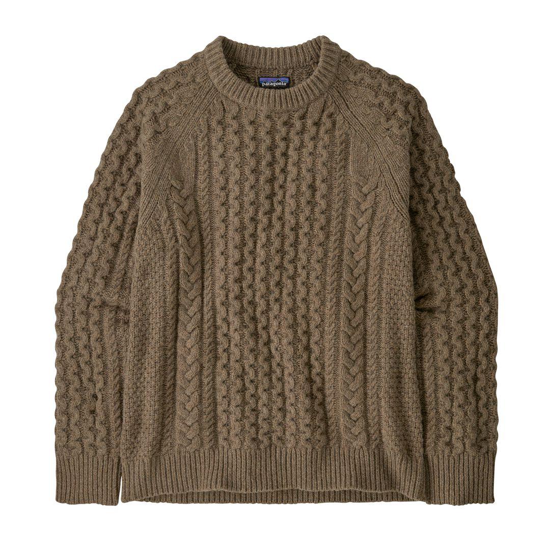 Recycled Wool-Blend Cable-Knit Crewneck Sweater | Patagonia for sale