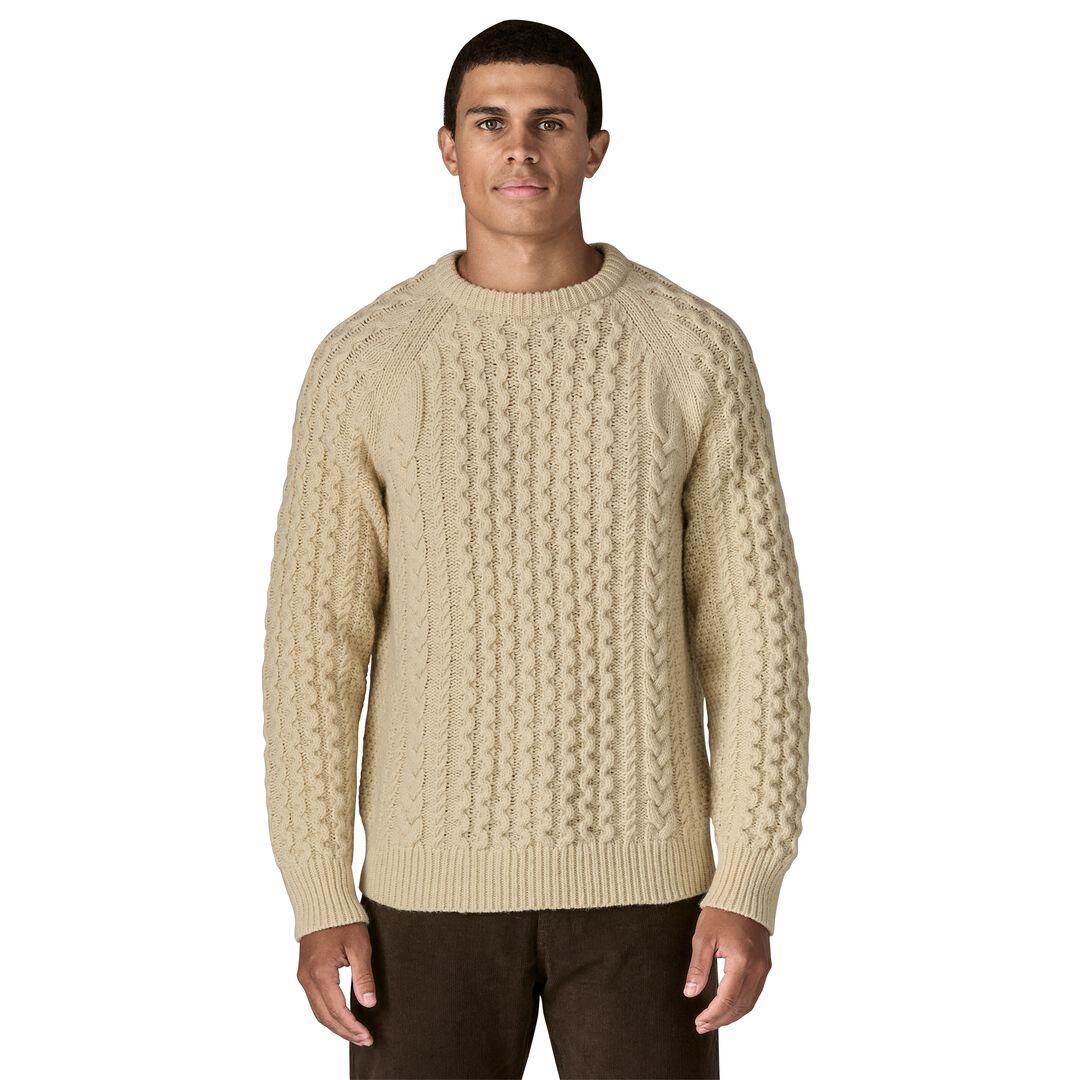 Recycled Wool-Blend Cable-Knit Crewneck Sweater | Patagonia for sale